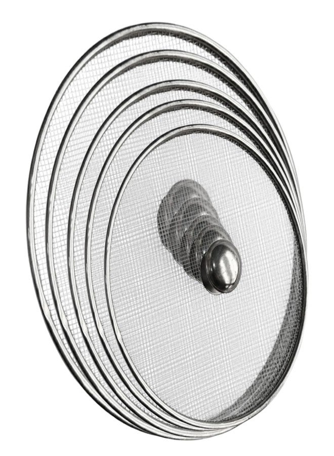 Ferohome Set of 5 Stainless Steel Net Cover Jali/Lid/Topa | Fly Proof Food Cover for Plates, Bowls & Serving Dishes | Rust Free Kitchen Food Protector| Suitable For Pots Pan Kadhai Bowls (Set of 5) - Image 1